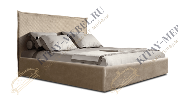 Кровать 2-спальная (1,6 м) с подъемным механизмом (Vision) Diora (слоновая кость/золото)