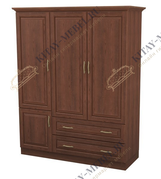 Шкаф 3-дверный Эдем, комбинированный с МЛПД (бук)