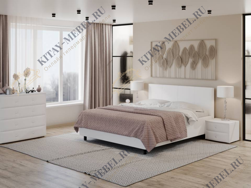 Кровать ComoVeda 3 — 80х190 см Экокожа (Белый)