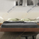 Кровать-тахта двуспальная ELENA (160х200), цвет каркаса орех, низкая белая спинка