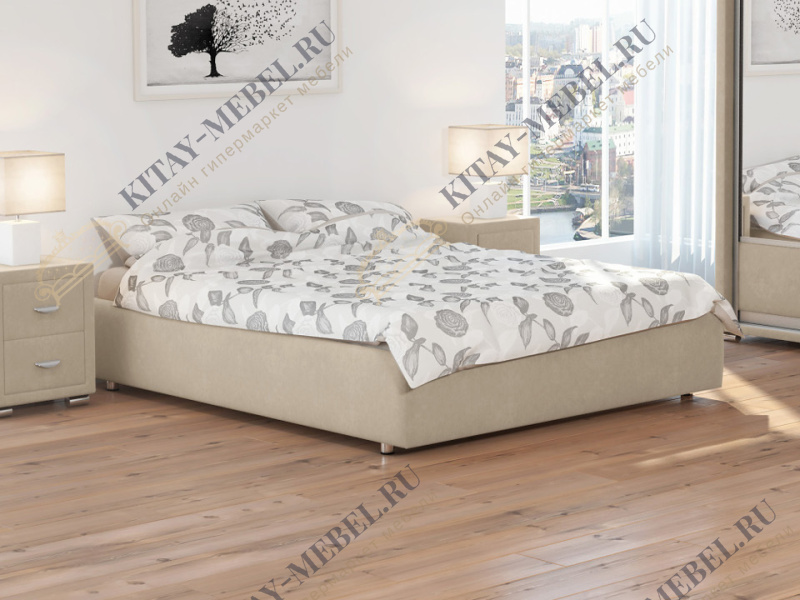 Кровать Como Base 1 — 180х190 см (Экокожа Кремовый)