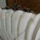 Кровать 1.8х2.0 ткань жаккард, бусины жемчуг Роял (орех, золото)