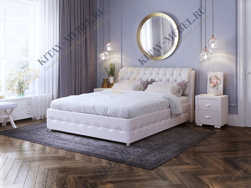 Кровать Veda 4 — 90х190 см (Экокожа Белый)