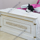 Односпальная кровать Элеганца — 90х200 см, (белый/золото), мягкая спинка, МДФ