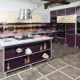 Кухонный гарнитур Хайтек, прямой, акрил (фиолетовый), ширина от 240 до 420 см